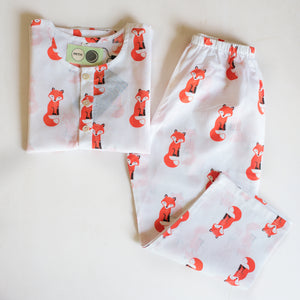 Bushy Fox- Unisex Kids Cotton Nightwear