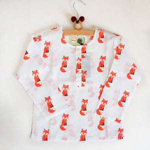 Bushy Fox- Unisex Kids Cotton Nightwear