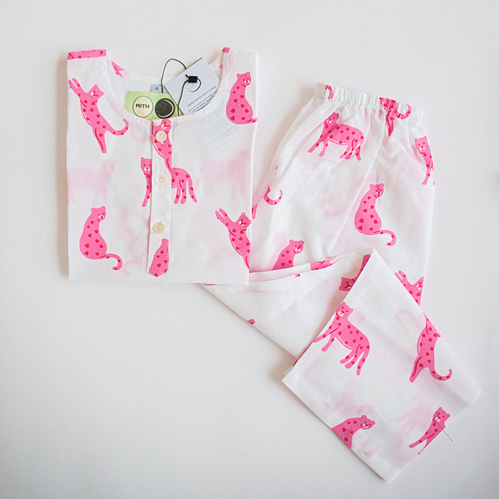 Pink Panther- Unisex Kids Cotton Nightwear