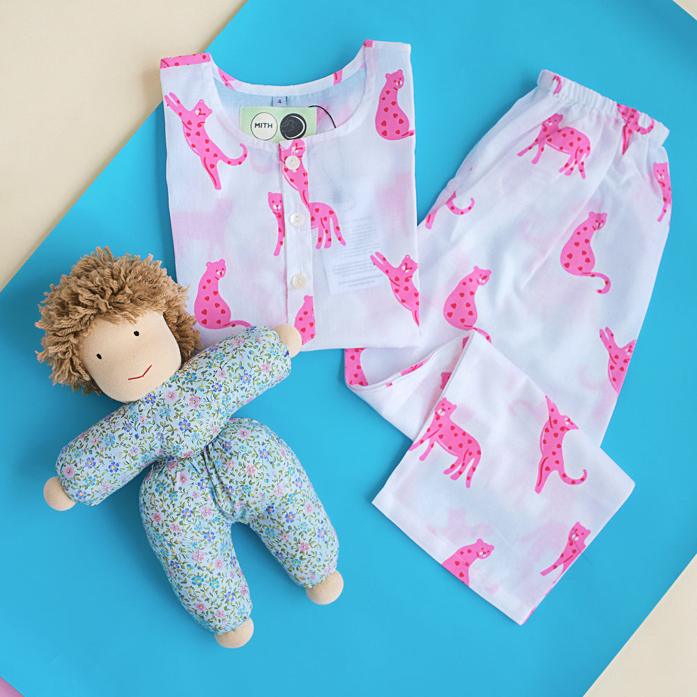 Pink Panther- Unisex Kids Cotton Nightwear