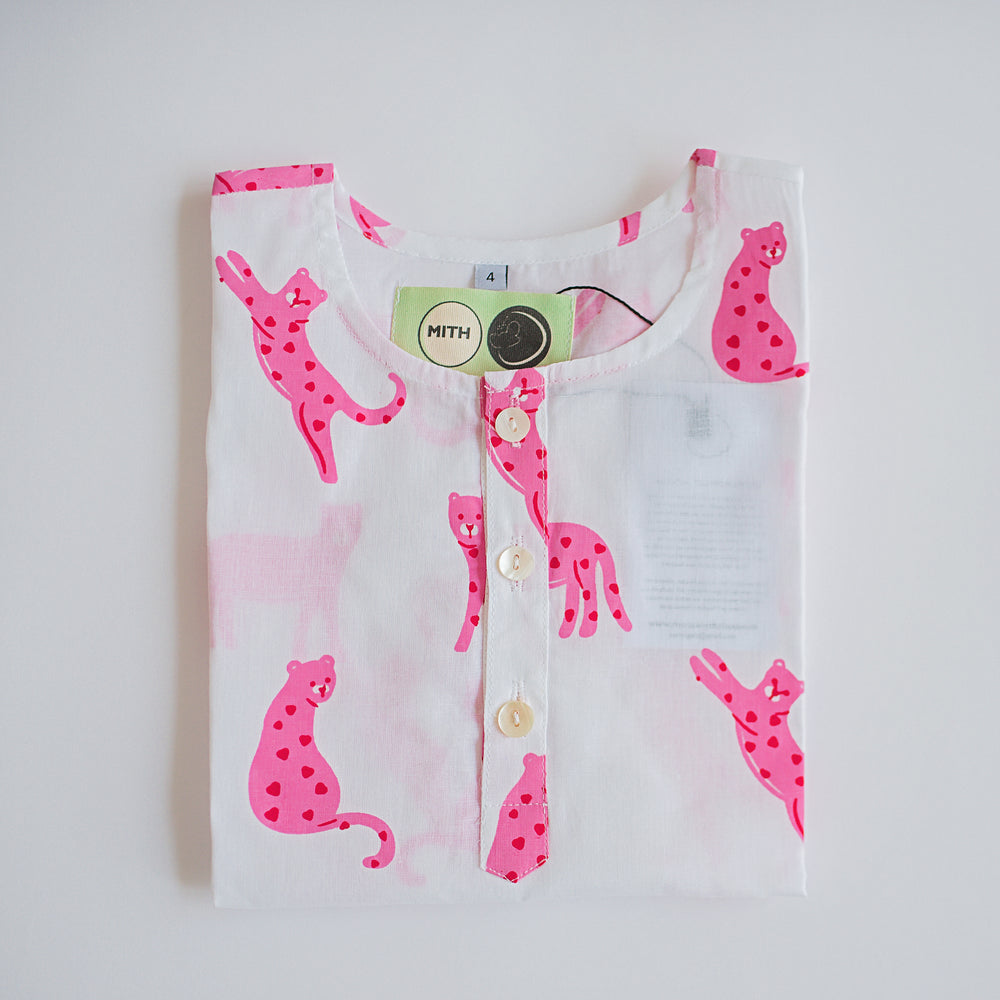 Pink Panther- Unisex Kids Cotton Nightwear