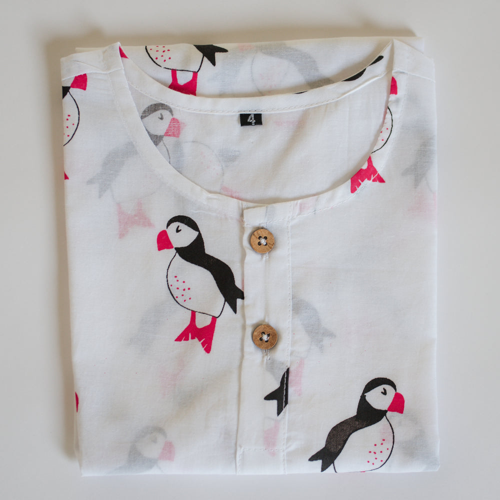 Mr. Puffin- Unisex Kids Cotton Nightwear