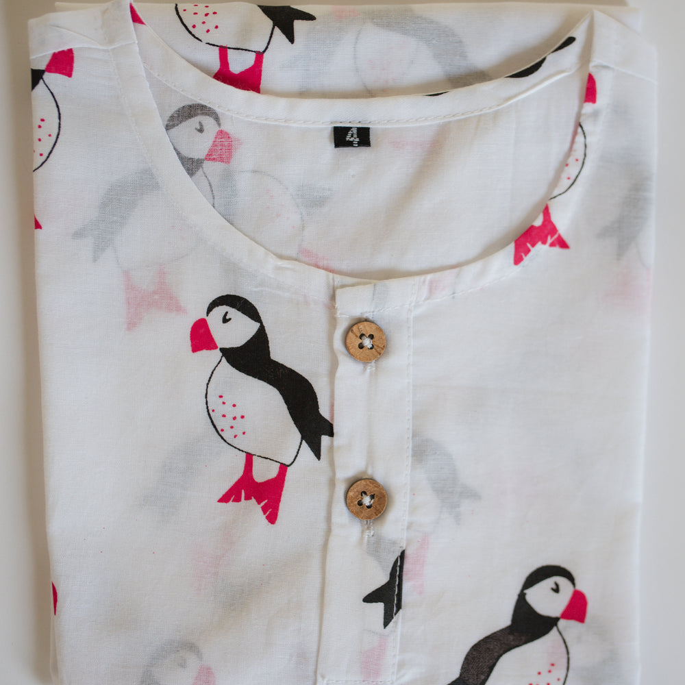 Mr. Puffin- Unisex Kids Cotton Nightwear