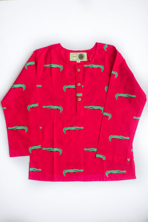 Christmas Crocodile- Unisex  Kids Cotton Nightwear