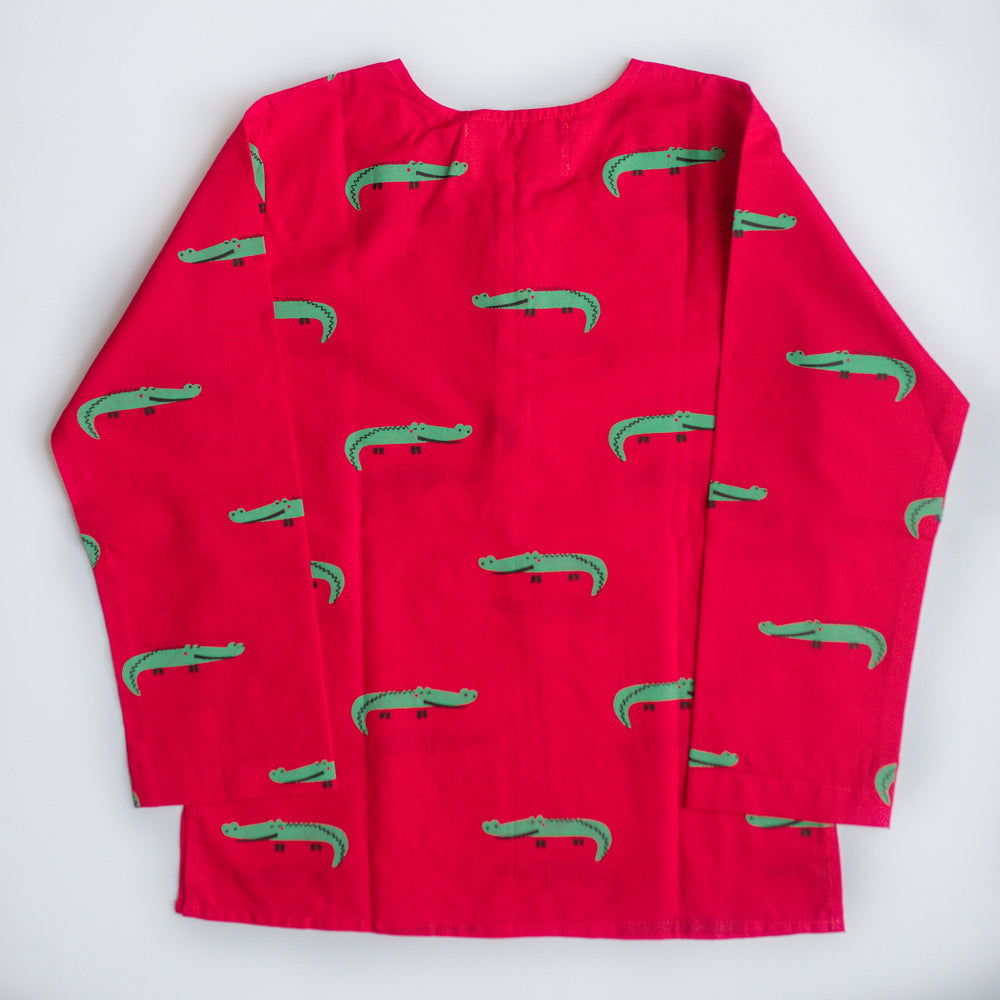 Christmas Crocodile- Unisex  Kids Cotton Nightwear