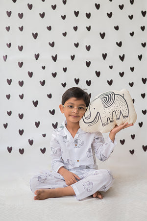 A Stomping Elephant- Unisex Kids Cotton Nightwear