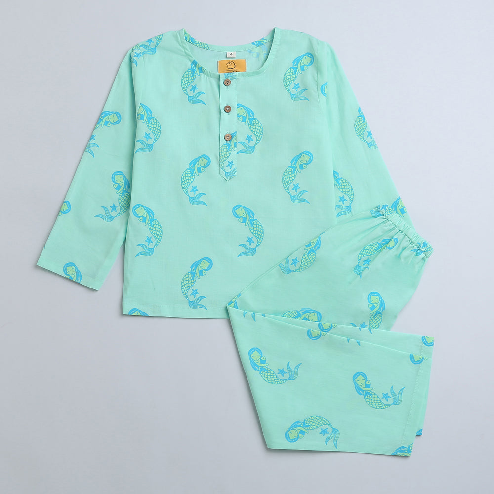 Adella The Mermaid - Unisex Kids Cotton Nightwear