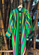 Multicolour Stripes Shirt Dress (Shades of Green)