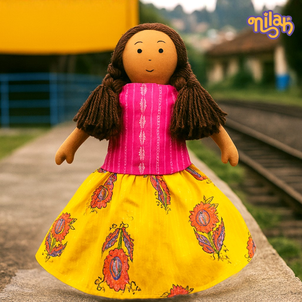 Single Doll - Nilah Classic Yellow, Warm, Cotton Fabric Toy