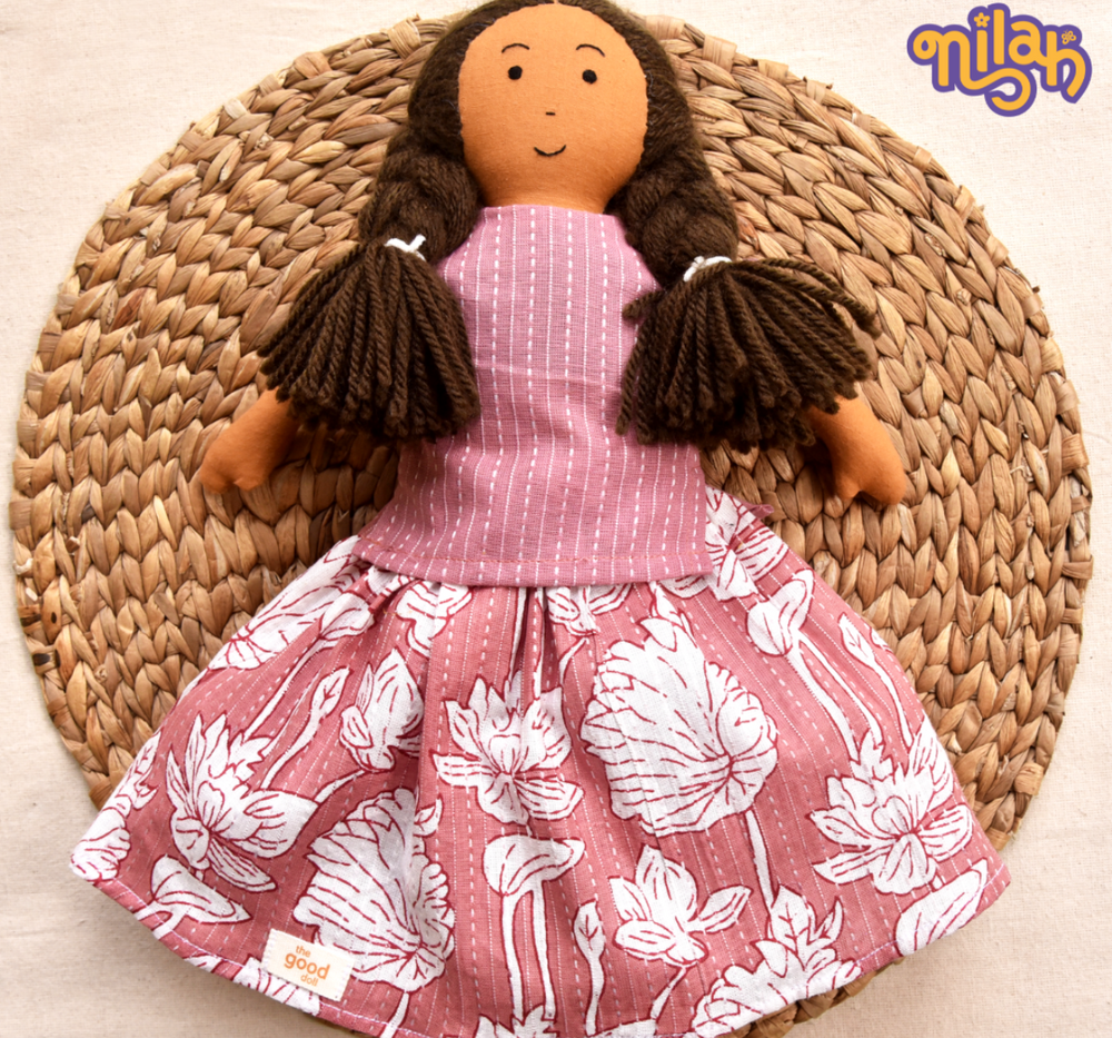 Single Doll - Nilah Classic Pink, Warm, Cotton Fabric Toy