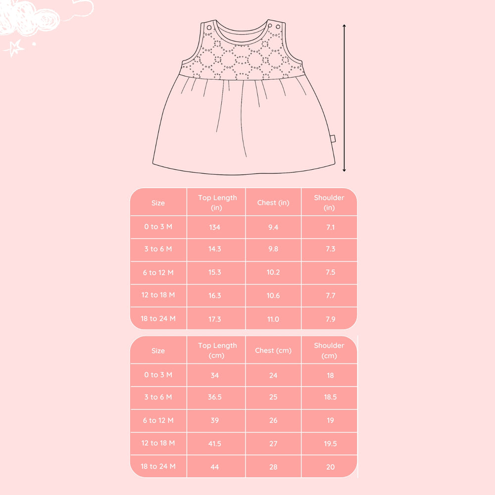 Baby Girl Off White and Red  Colorblock Linen Frock