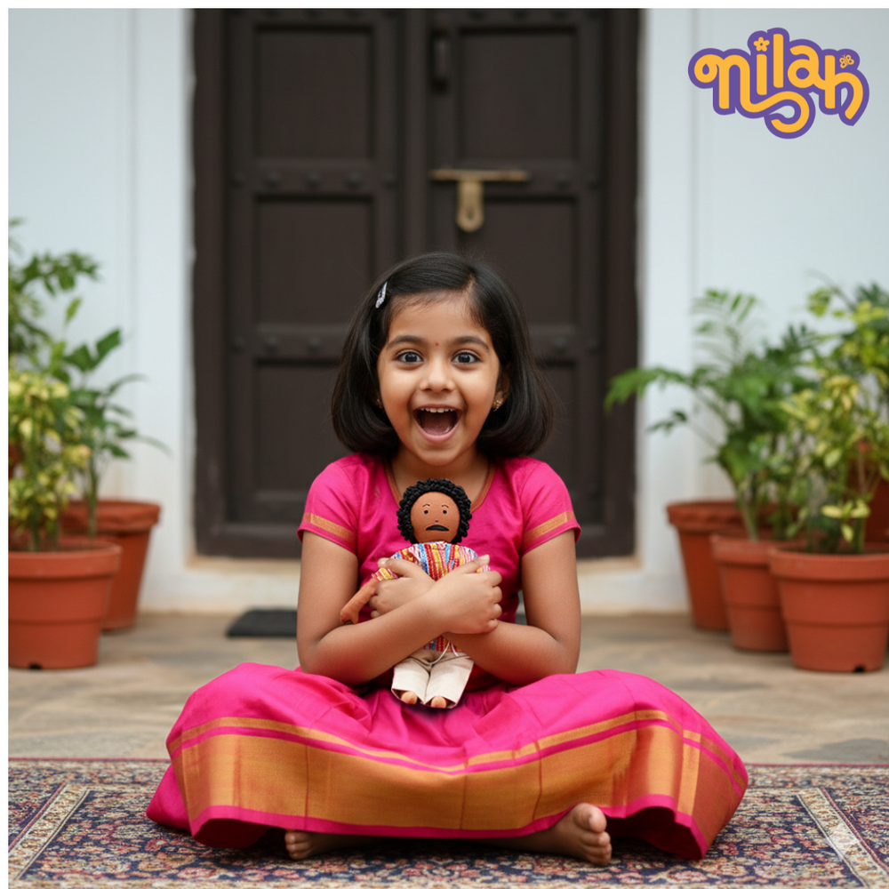 Single Doll - Nilah's Appa in Multicolour Shirt, Warm, Cotton Fabric Toy