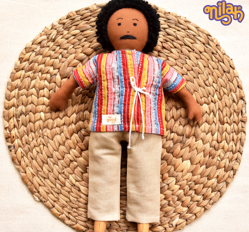 Single Doll - Nilah's Appa in Multicolour Shirt, Warm, Cotton Fabric Toy