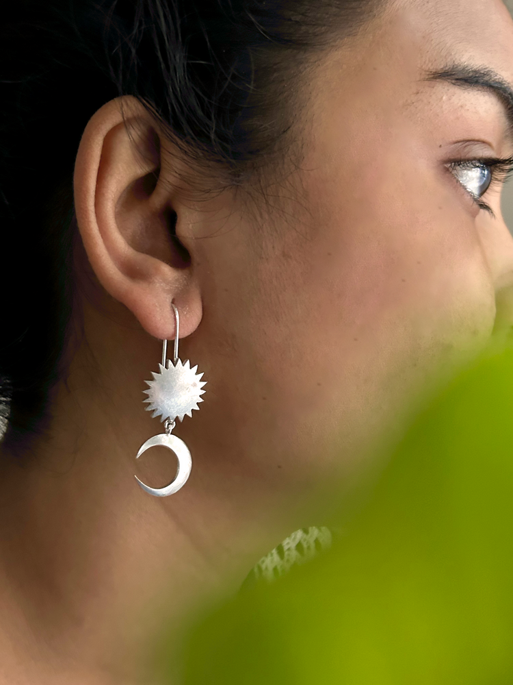 SUN & MOON HOOK EARRING