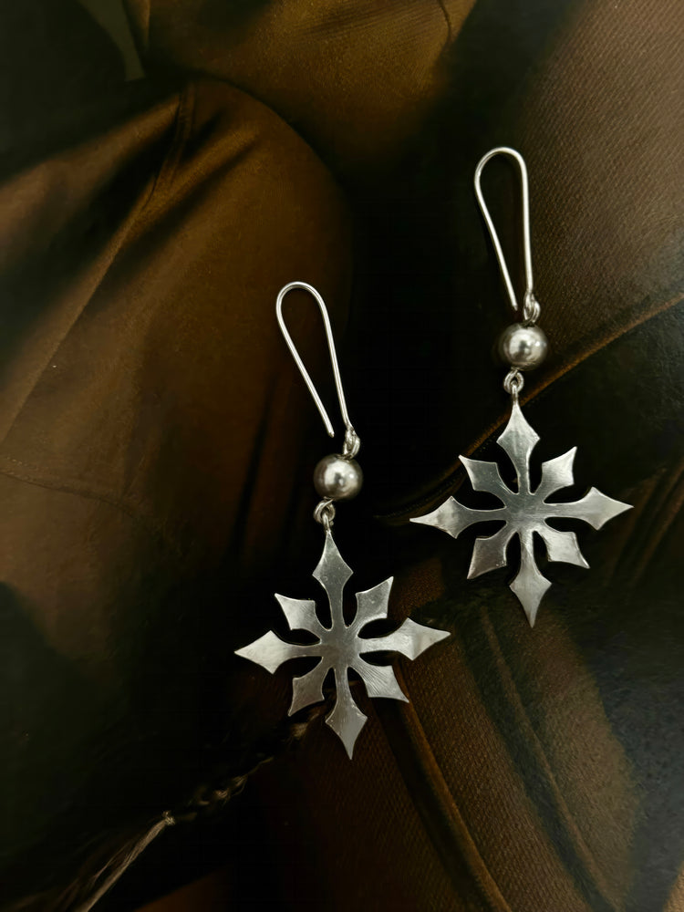 SILVER STARDUST EARRING