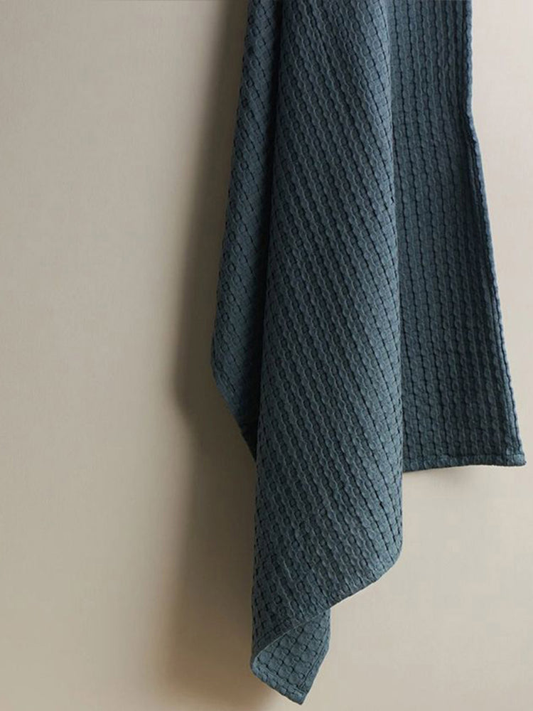 Beehive | Cotton Bamboo | Waffle | XL Bath Towel | Storm