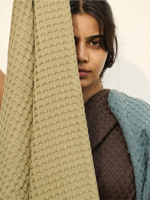 Beehive | Cotton Bamboo | Waffle | Bath Towel | Moss