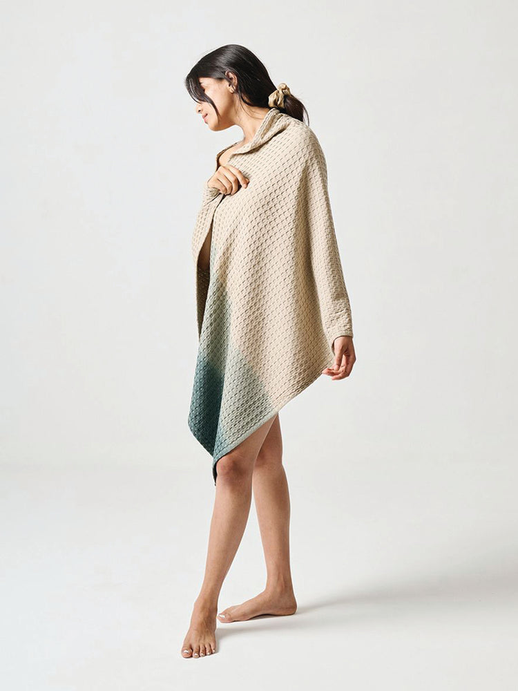 Dip Dye | Cotton Bamboo | Waffle | Bath Towel | Clay Storm
