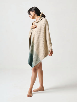 Dip Dye | Cotton Bamboo | Waffle | Bath Towel | Clay Storm