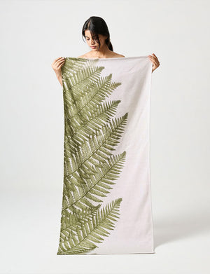 Fern Print |Cotton Bamboo | Hammam Terry | Bath Towel