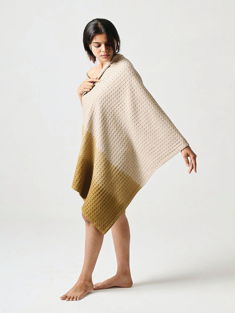 Dip Dye | Cotton Bamboo | Waffle | Bath Towel | Clay Burlap