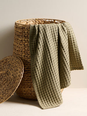 Beehive | Cotton Bamboo | Waffle | Bath Towel | Moss