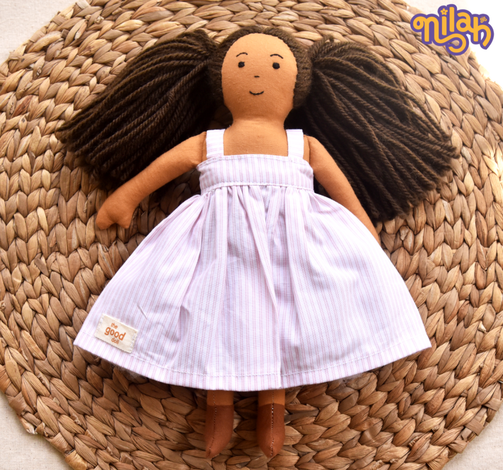 Single Doll - Mira- Nilah's Younger Sister in Baby Doll Dress, Warm, Cotton Fabric Toy