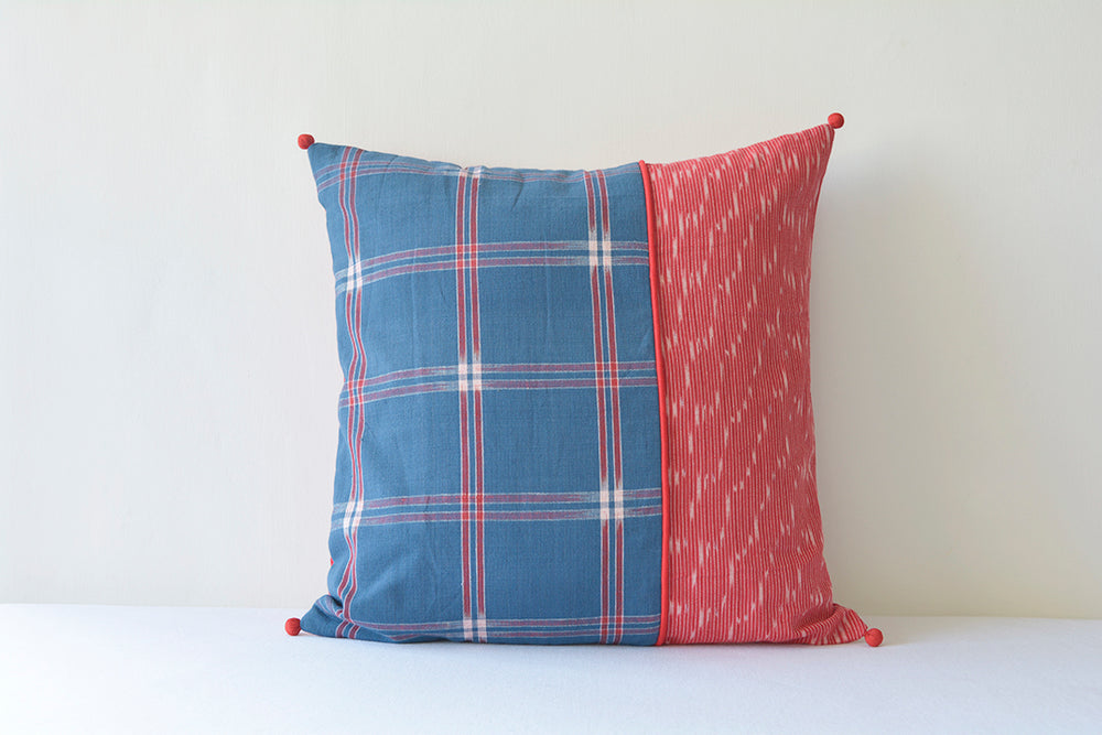 Ikat Patchwork Cushion Cover