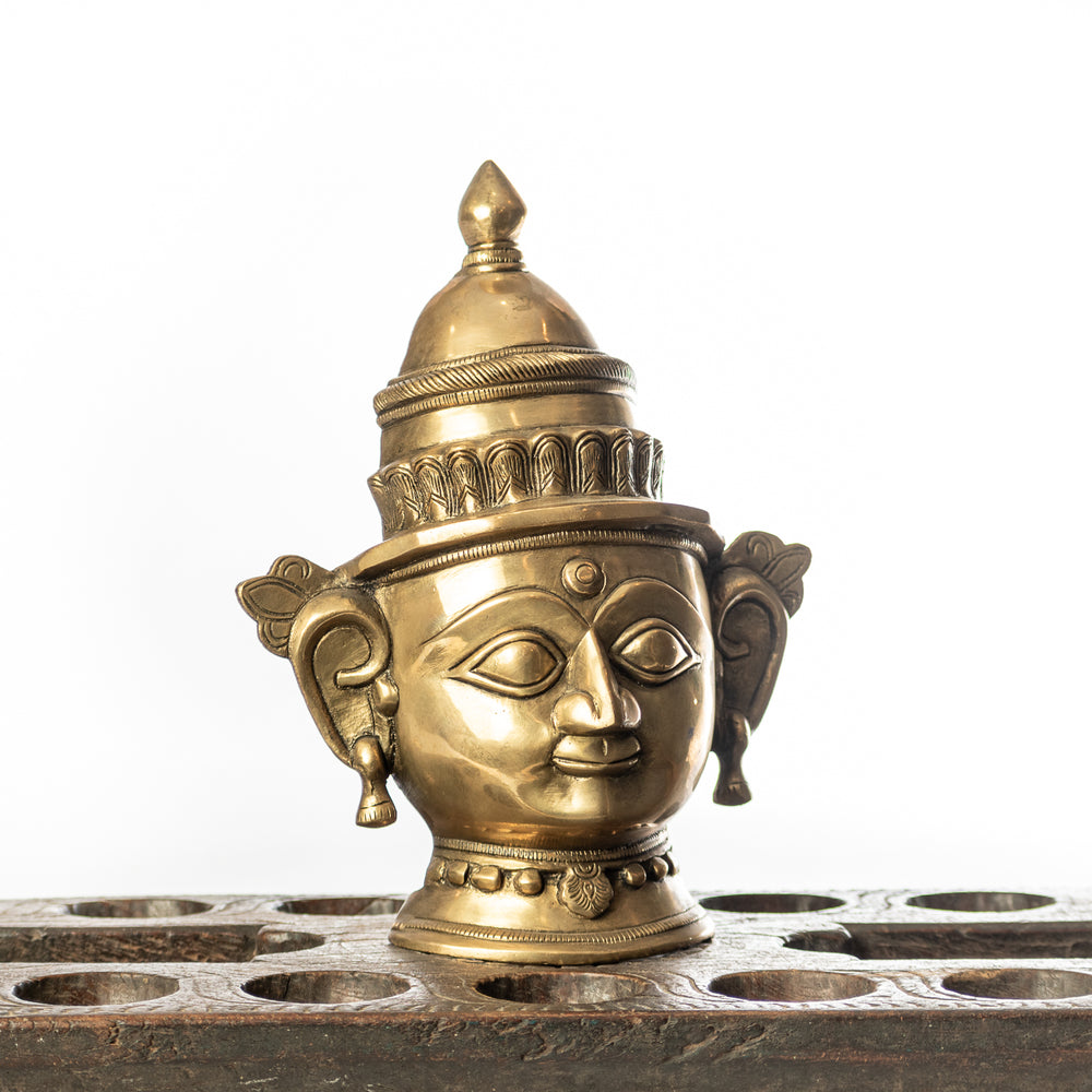 
                
                    Load image into Gallery viewer, Handcrafted Brass Gauri Mask
                
            