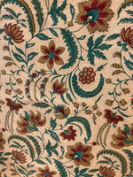 Indian Chintz - Teal, Deep Rust and Cafe on Kora
