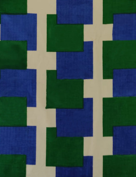 
                
                    Load image into Gallery viewer, Squares - Blue and Green on Khaki
                
            