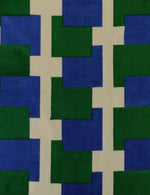 Squares - Blue and Green on Khaki