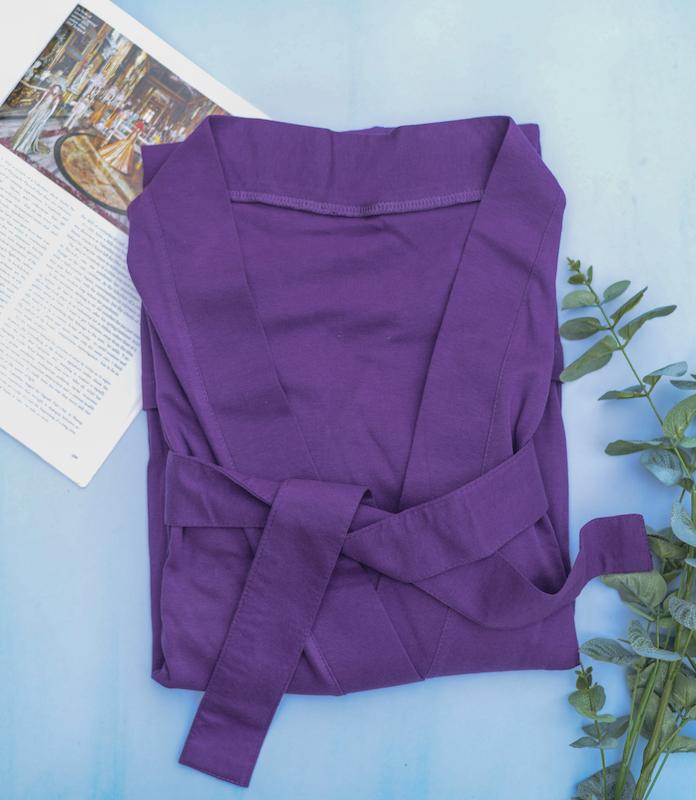 Purple Unisex Lounge Robe - Free Size