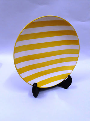
                
                    Load image into Gallery viewer, Stripey Quarter Plate - Yellow
                
            