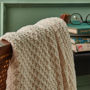 Wispy White Knit Throw