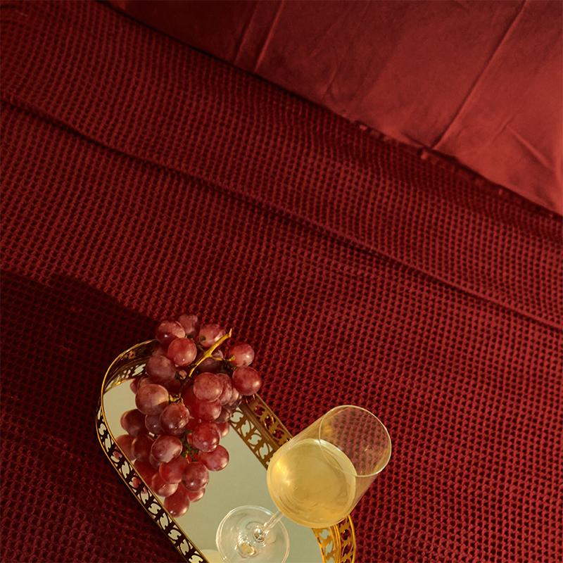 
                
                    Load image into Gallery viewer, Waffle Blanket Set - Winter Berry
                
            