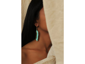 Foldleaves Teal Earrings