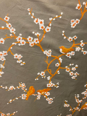
                
                    Load image into Gallery viewer, Cherry Blossom Bird - Oranges and White on Grey
                
            
