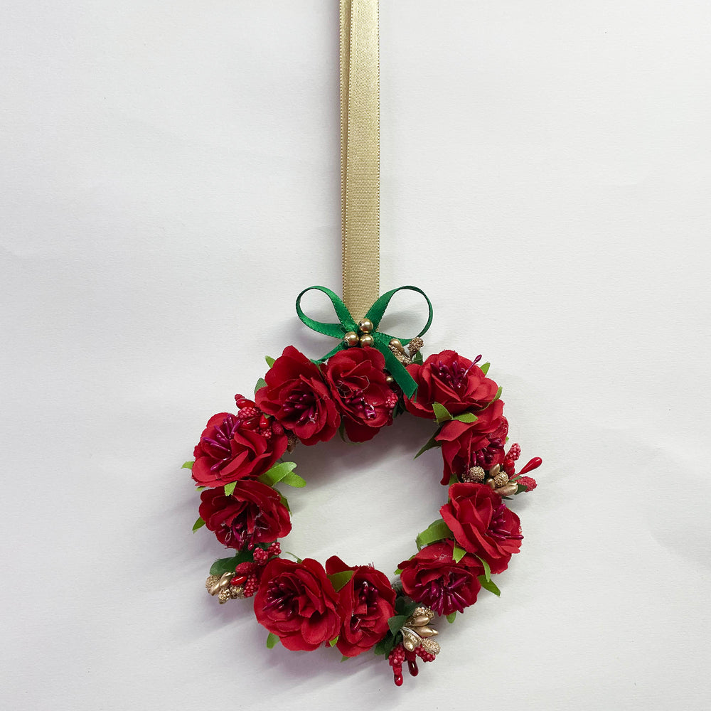 Christmas Wreath Red Flowers Small