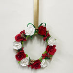 Christmas Wreath Red And White Flowers Small