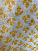 Trefoil Yellow on Off White Linen
