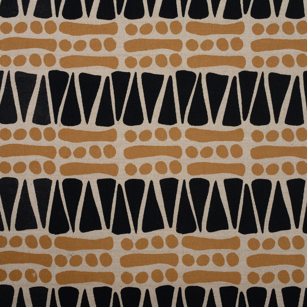 
                
                    Load image into Gallery viewer, African Stripe on Khaki Black/ Ochre
                
            