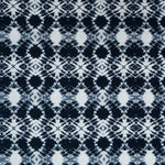 Batik with Border Navy Blue on White