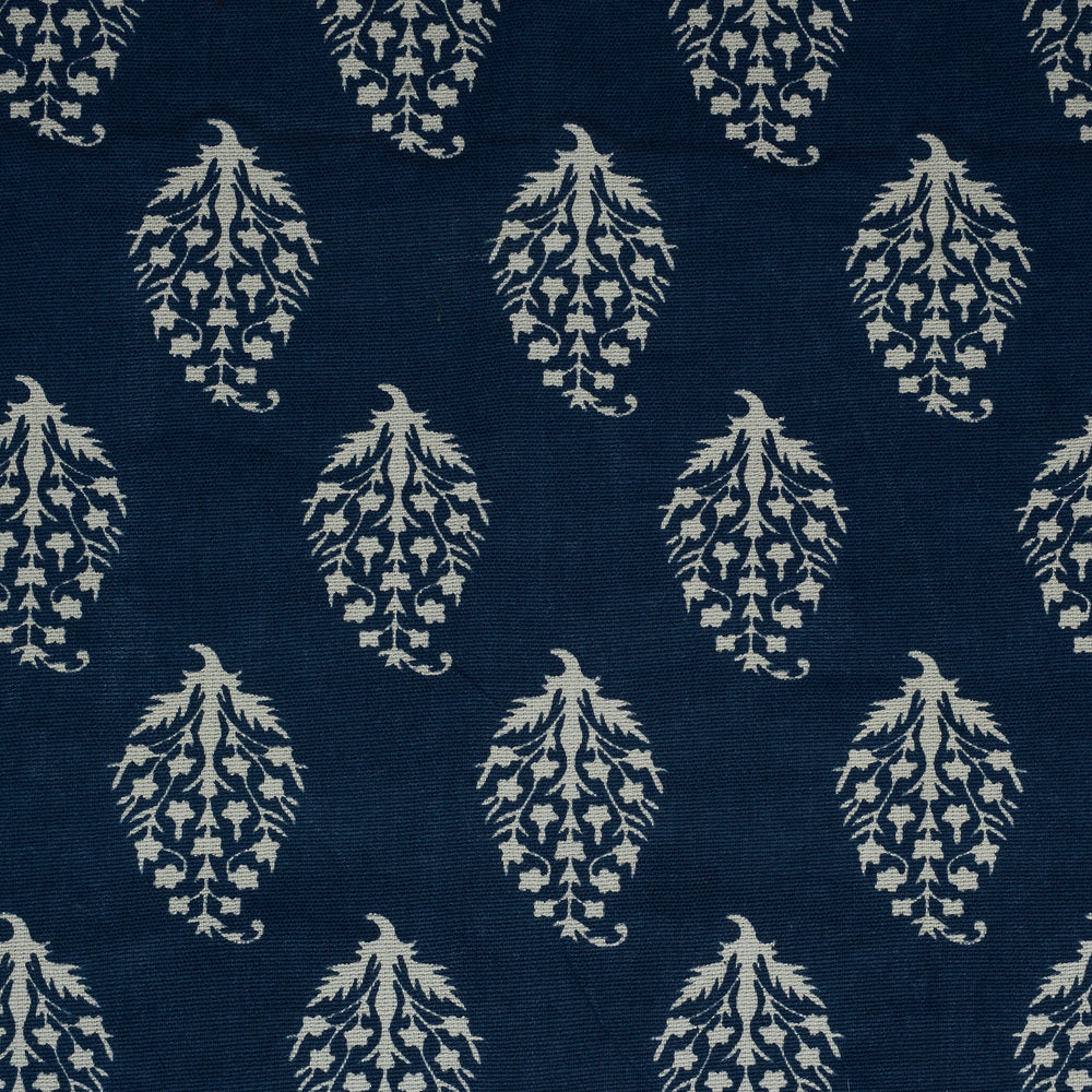 
                
                    Load image into Gallery viewer, Leaf Paisley - Navy on Grey
                
            