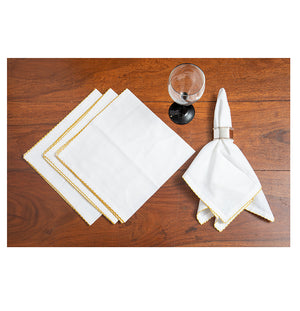 Zarine Dinner Napkins - Golden edges