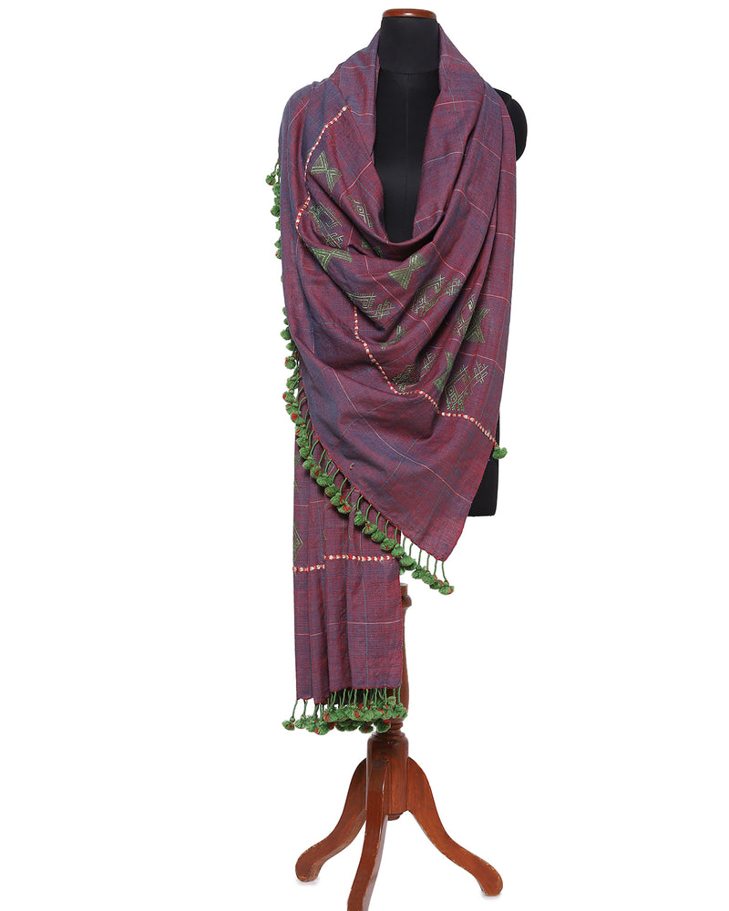 
                
                    Load image into Gallery viewer, Madhur Extra Weft Violet Shawl
                
            