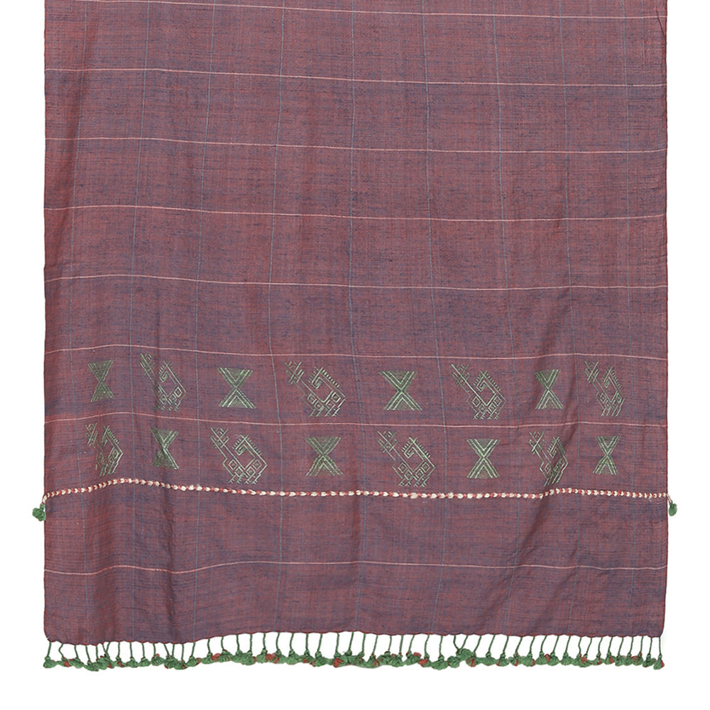 Madhur Extra Weft Violet Shawl