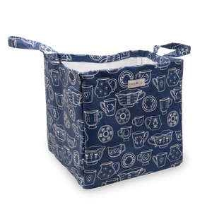 Acrylic Coated Laundry Bag - Cup & Saucer - Navy