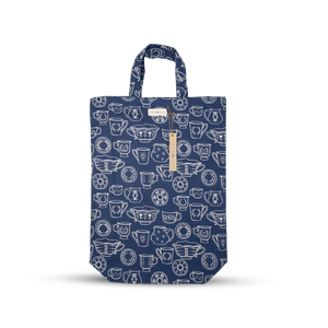 Shopping Bag - Cup & Saucer - Navy