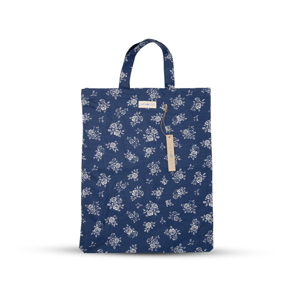 Shopping Bag - English Rose - Navy